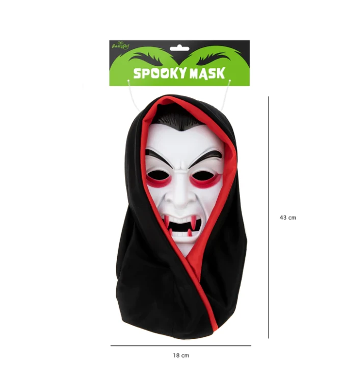 Partypal Helovino kaukė vampyras su skraiste