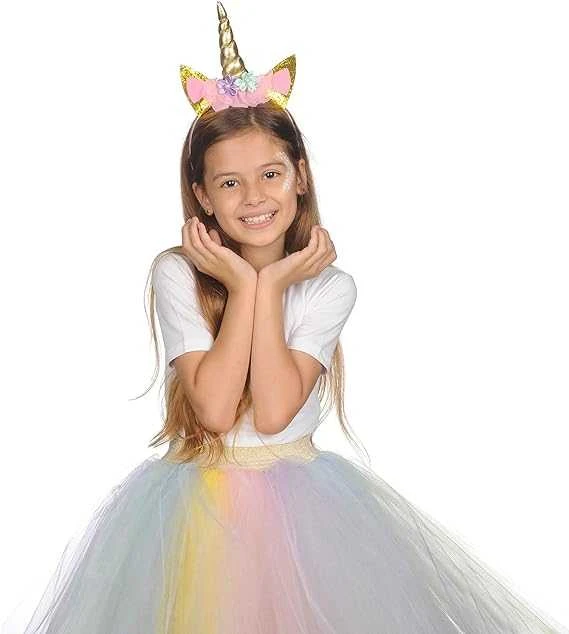 Partypal Unicorn (vienaragio) lankelis su veido dekoravimo akmenukais