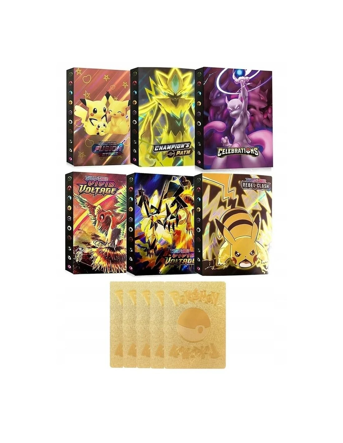 Pokemon kortos 10 vnt. auksinė kolekcija Gx Rare V serijos Vmax Rares+ albumas 240 kortoms