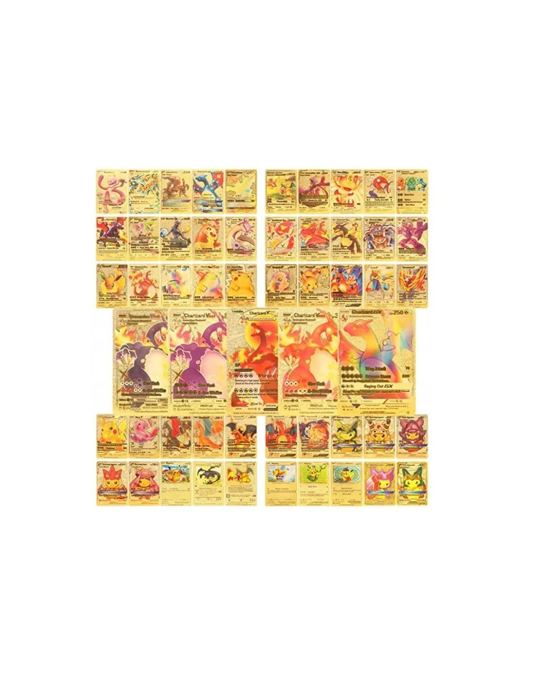 Pokemon kortos 10 vnt. auksinė kolekcija Gx Rare V serijos Vmax Rares+ albumas 240 kortoms
