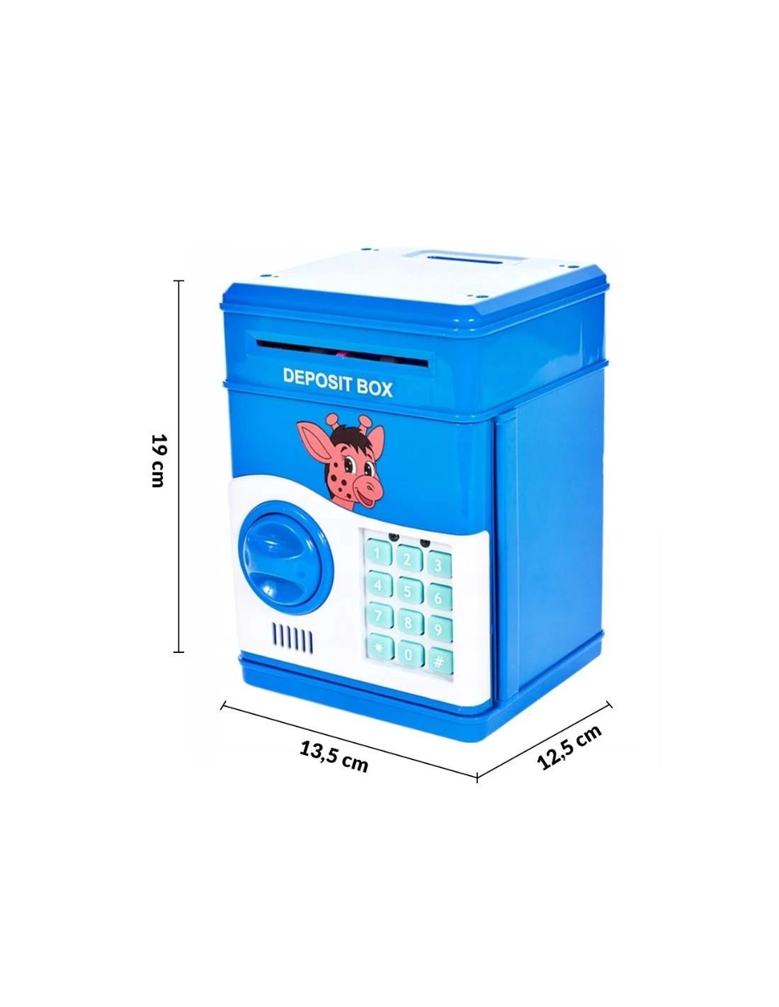 Malplay Taupyklė seifas vaikui elektroninė, garsai, su pin kodu, mėlyna spalva