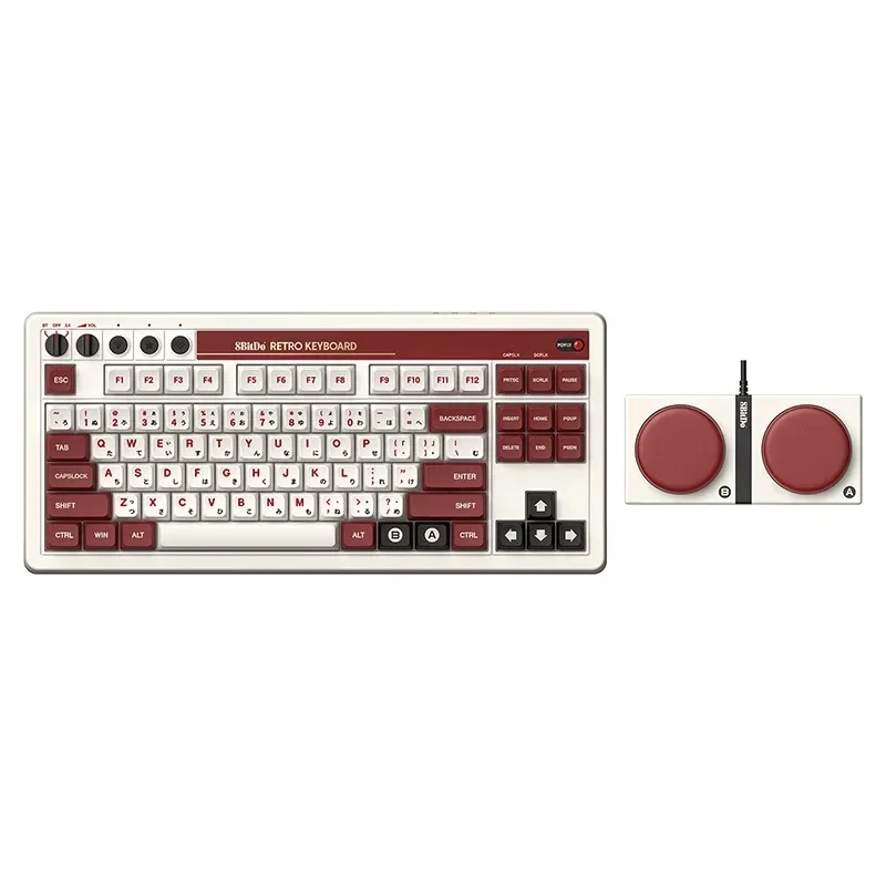 8BitDo Retro belaidė mechaninė klaviatūra (Hot-Swap) (Kailh Box switch, US) - (Fami Edition)