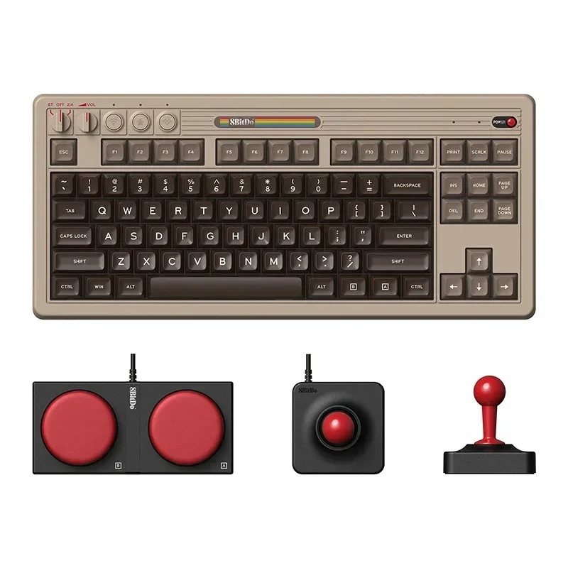 8BitDo Retro Mechaninė klaviatūra - C64 Edition - ISO - UK English - rusvai gelsvas