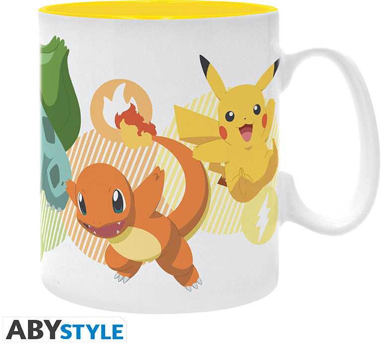 ABYstyle POKEMON - Mug (460 ml) Pikachu, Bulbasaur, Charmander &amp; Squirtle - Puodelis