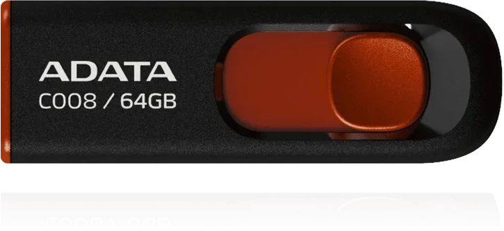Ištraukiamas atmintukas Adata C008 32GB Juodas/raudonas