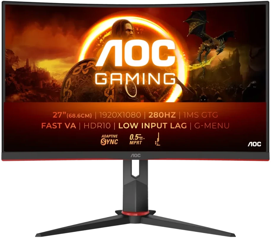 Žaidimų monitorius AOC Q27G3XMN /BK/27 "/VA /2560 x 1440 pikselių/ 16:9/ 1 ms /700 cd/m² /Juodas/ 180 Hz