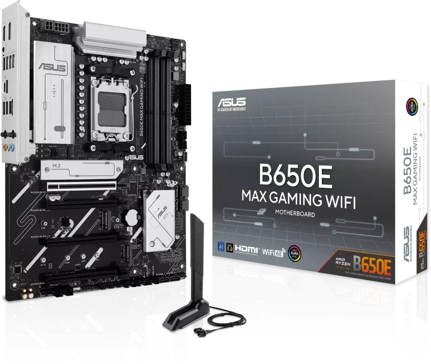 ASUS B650E MAX GAMING WIFI AMD B650 DDR5 ATX pagrindinė plokštė 1xHDMI 1xDP 3xM.2 4xSATA