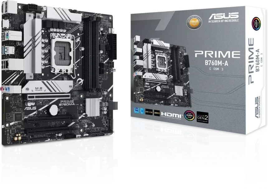 Pagrindinė plokštė Motininė Plokštė - ASUS Prime B760M-A-CSM LGA 1700, Juoda