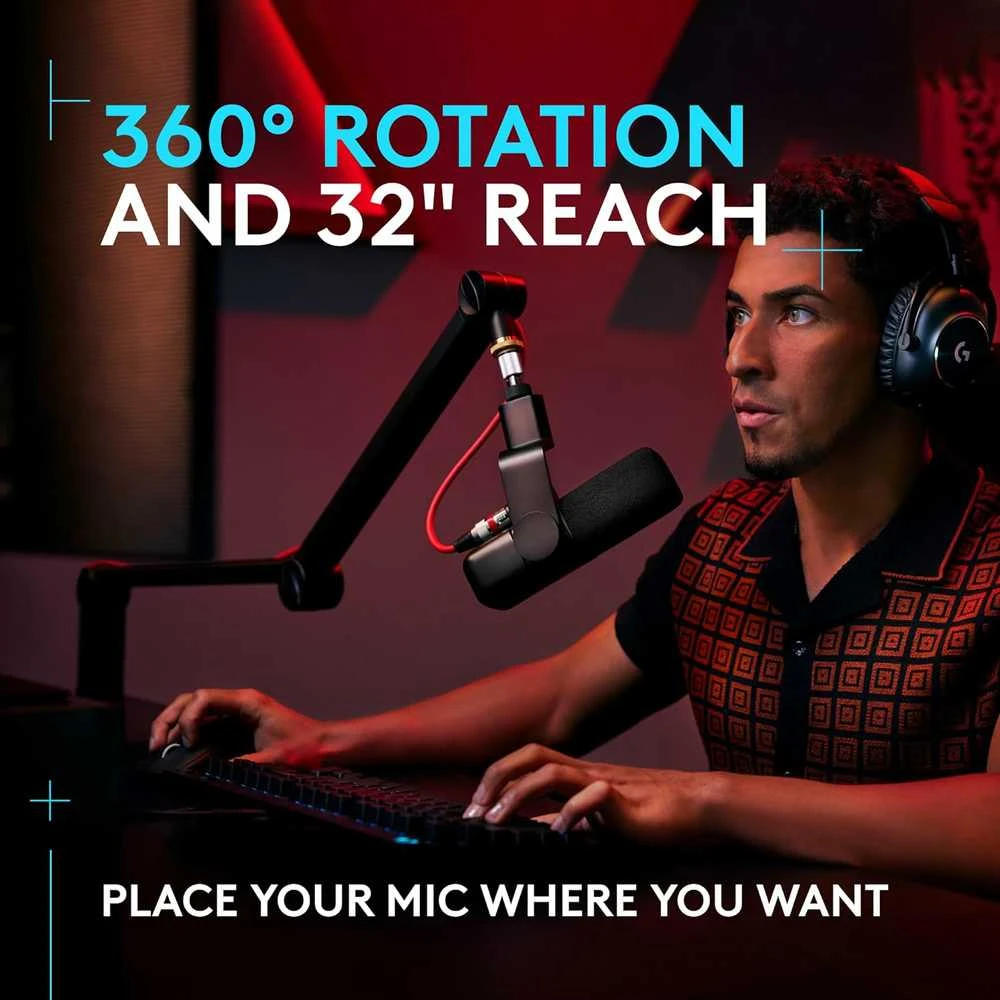 LOGITECH G Compass Premium Broadcast Boom Arm Juodas