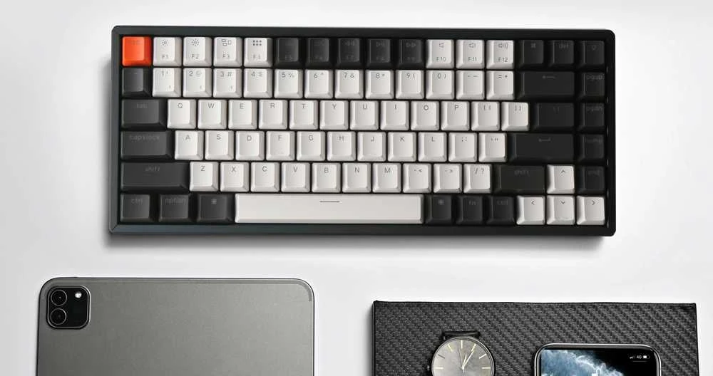 Keychron S1 Wireless (S1-H1) - US išdėstymas - Hot-Swappable Low Profile Gateron Raudona - Juodas (Juoda) Mechaninė Belaidė Žaidimų Klaviatūra