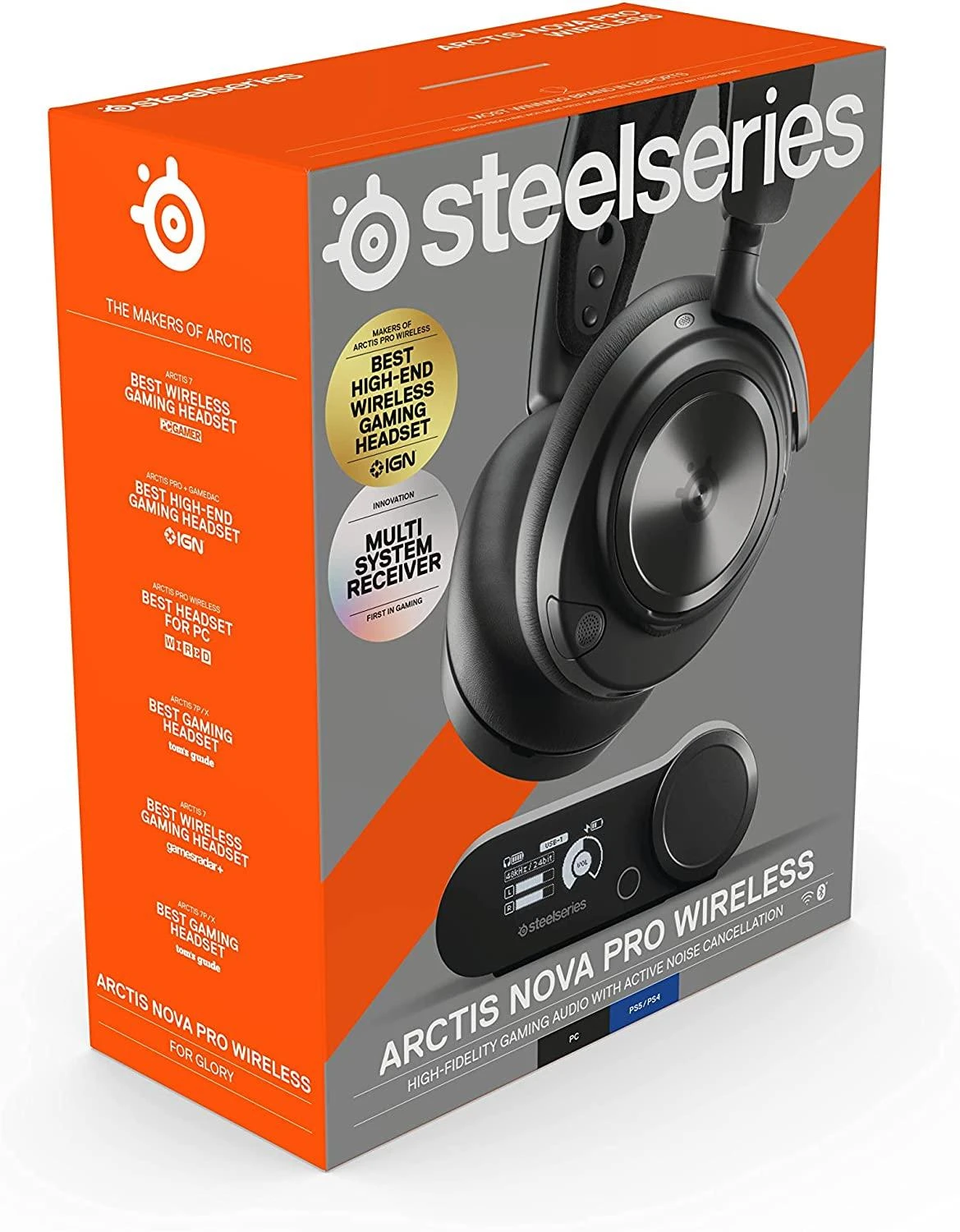 Belaidės ausinės žaidimams SteelSeries Arctis Nova Pro, Skirta PC ir PlayStation, Juodos spalvos