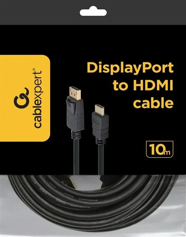 GEMBIRD CC-DP-HDMI-10M Gembird kabelis DISPLAYPORT (M) -> HDMI (M) 10m