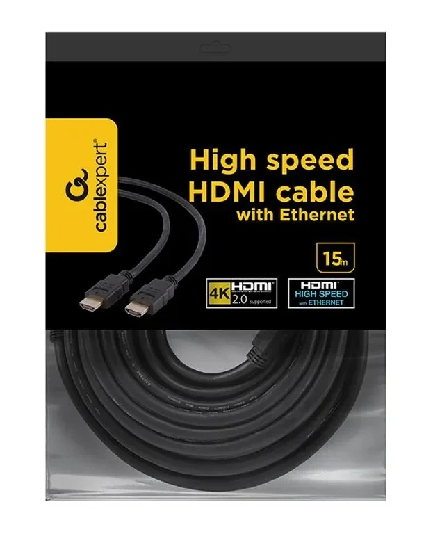 GEMBIRD CC-HDMI4-15M HDMI V2.0 kištukas-kištukas kabelis su auksinėmis jungtimis, 15 m talpos pakuotė