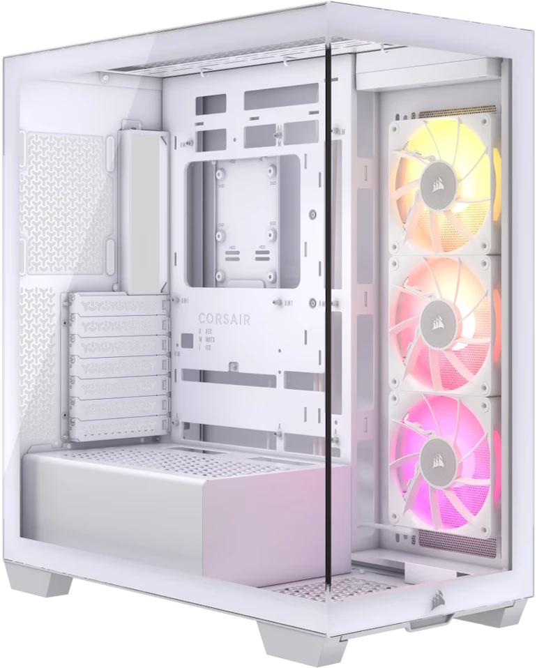 CORSAIR iCUE LINK 3500X RGB grūdinto stiklo vidutinio bokšto kompiuterio dėklas Baltas