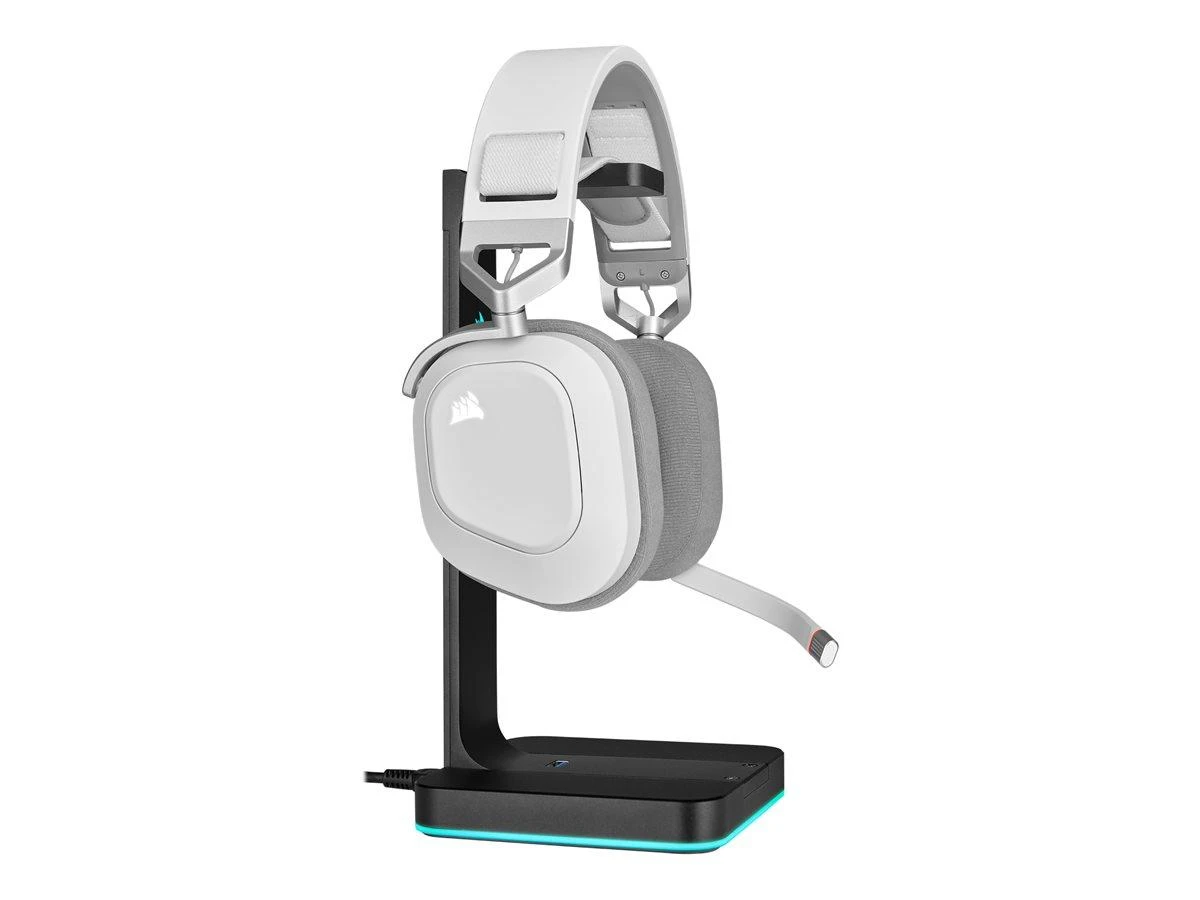Corsair Ausinės Žaidimams HS80 RGB Su mikrofonu, Baltos, Over-Ear, Belaidės