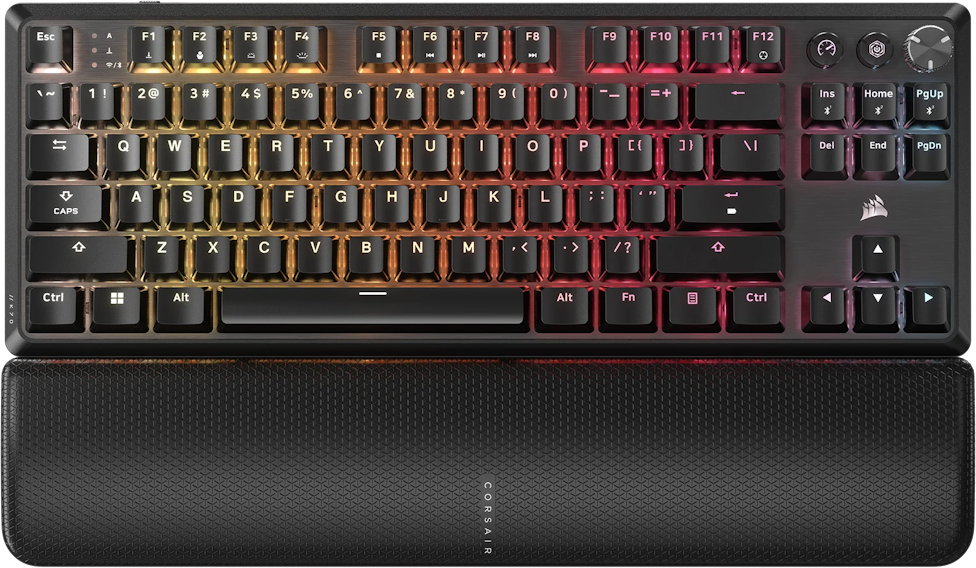 CORSAIR K70 CORE TKL Wireless Tenkeyless Mechaninė klaviatūra žaidimams RGB LED pašvietimas CORSAIR MLX Raudonas Juodas Juodas ABS DS Keycaps