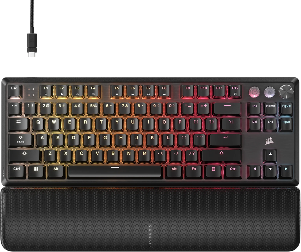 CORSAIR K70 PRO TKL Tenkeyless Magnetic-Mechaninė klaviatūra žaidimams RGB LED pašvietimas CORSAIR MGX v2 Juodas