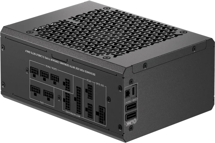 CORSAIR iCUE LINK HX1200i SHIFT 1200 vatų „Cybenetics Platinum“ pilnai modulinis maitinimo šaltinis, C14 versija