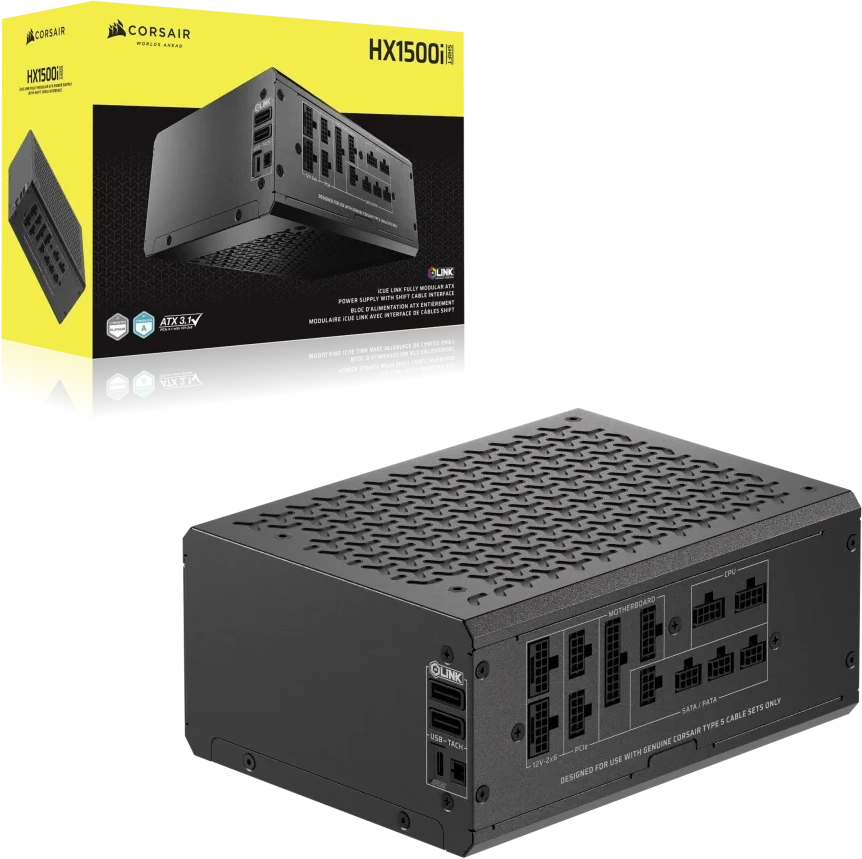 1500W Corsair HX1500i SHIFT įkroviklis 80+ Platinum (modular) ATX 3.1 PCIe 5.1