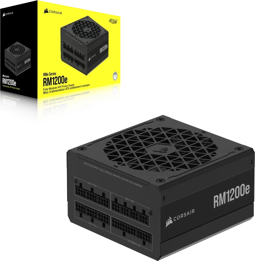CORSAIR RMe serijos RM1200e 1200W visiškai modulinis 80PLUS Gold ATX maitinimo šaltinis
