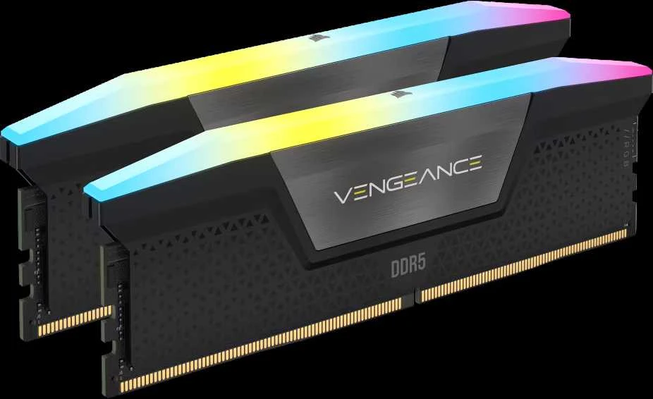 RAM CORSAIR VENGEANCE RGB 32GB 2x16GB DDR5 6400MT/s DIMM Unbuffered 36-48-48-104 Std PMIC XMP 3.0 Juodas Heatspreader Juodas PCB 1.4V