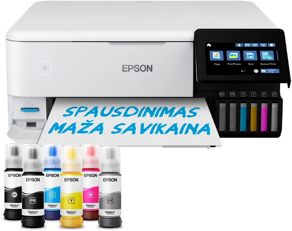 Epson | Wireless Photo Spausdintuvas | EcoTank L8160 | Inkjet | Spalvotas | Inkjet Daugiafunkcinis Spausdintuvas | A4 | Wi-Fi | Pilkas