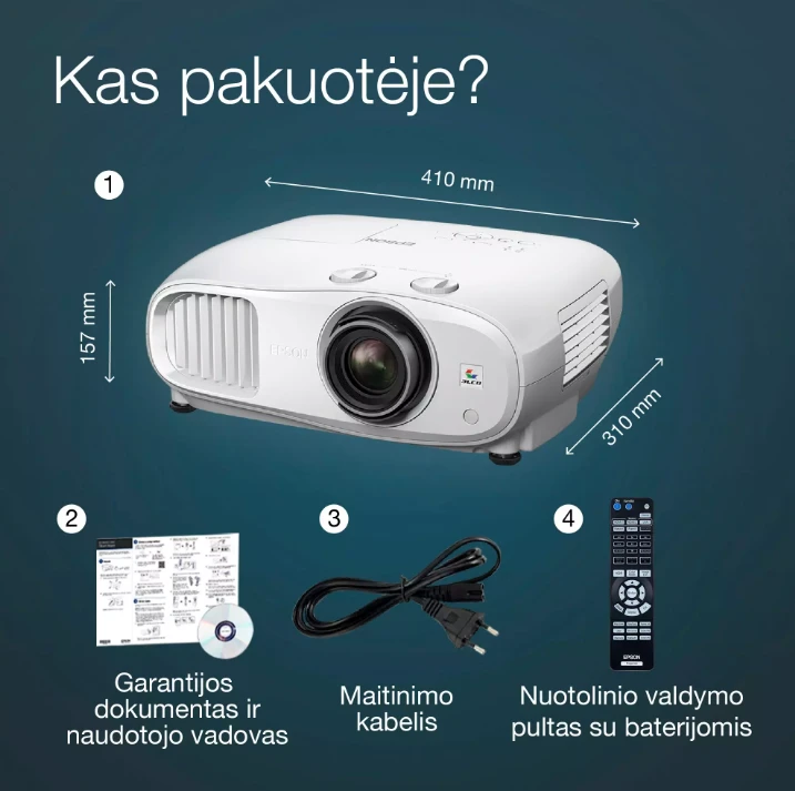 Projektorius 4K PRO-UHD Epson EH-TW7000 (V11H961040)