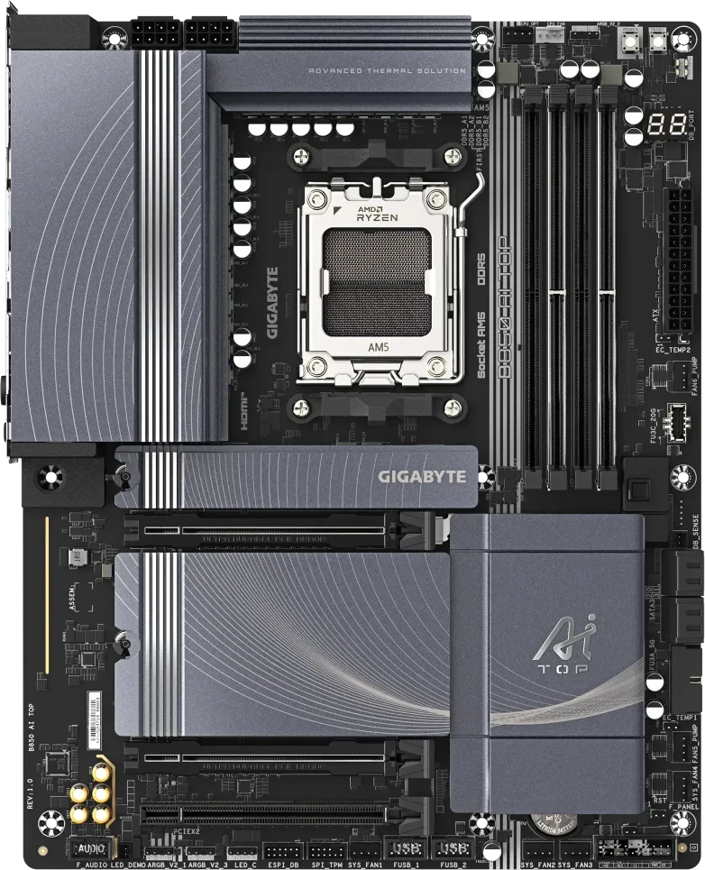 „GIGABYTE B850 AI TOP“, AMD B850 pagrindinė plokštė - AM5 lizdas, DDR5