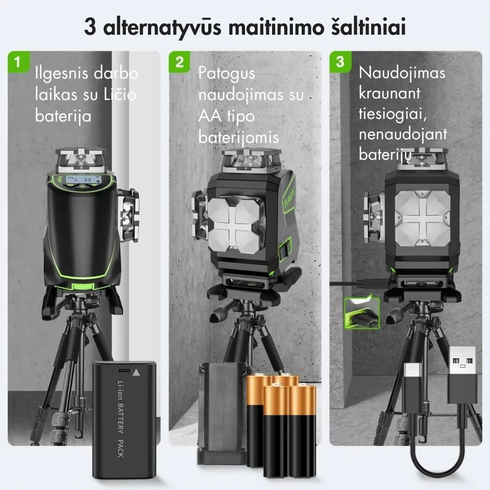 Lazerinis nivelyras Huepar S04CG