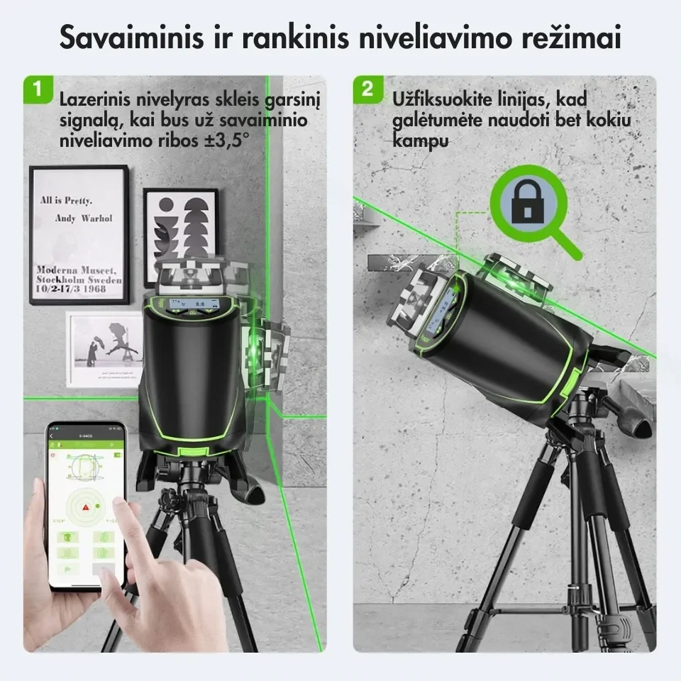 Lazerinis nivelyras Huepar S04CG