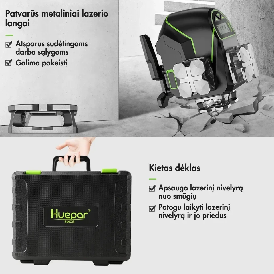 Lazerinis nivelyras Huepar S04CG