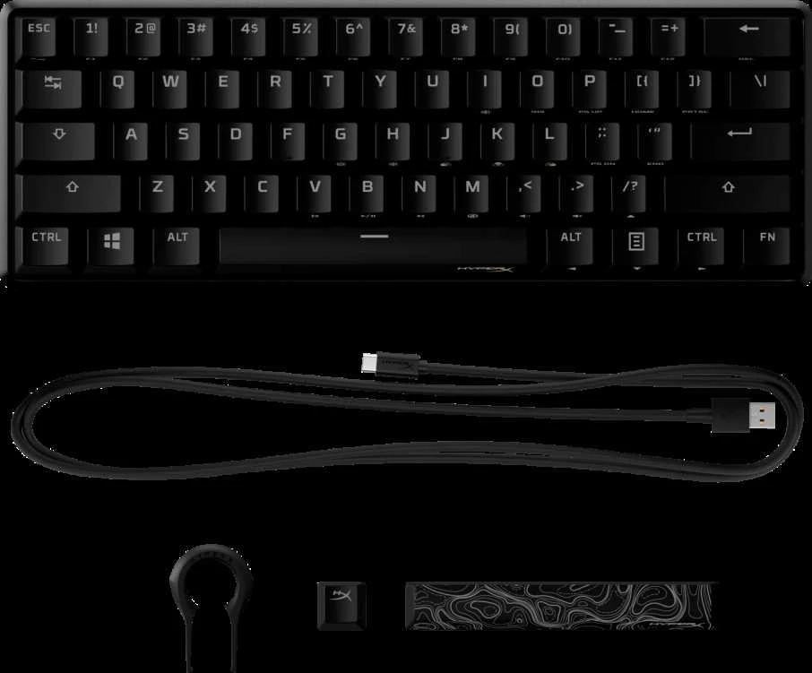 Mechaninė Žaidimų klaviatūra HyperX Alloy Origins 60, HyperX Red - Linear Switch, US išdėstymas