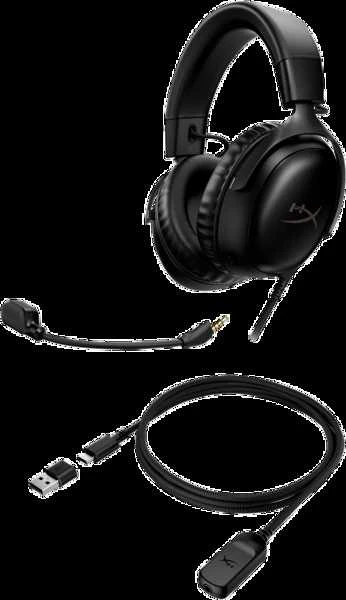 HyperX Cloud III žaidimų ausinės, Juodos