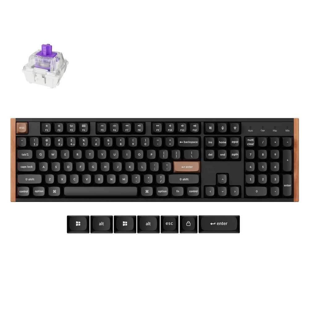 Keychron K10 HE Wireless (K10H-F1) – US išdėstymas – Gateron Magnetic Nebula – Carbon Juodas (Juoda) Magnetinė Belaidė Žaidimų Klaviatūra