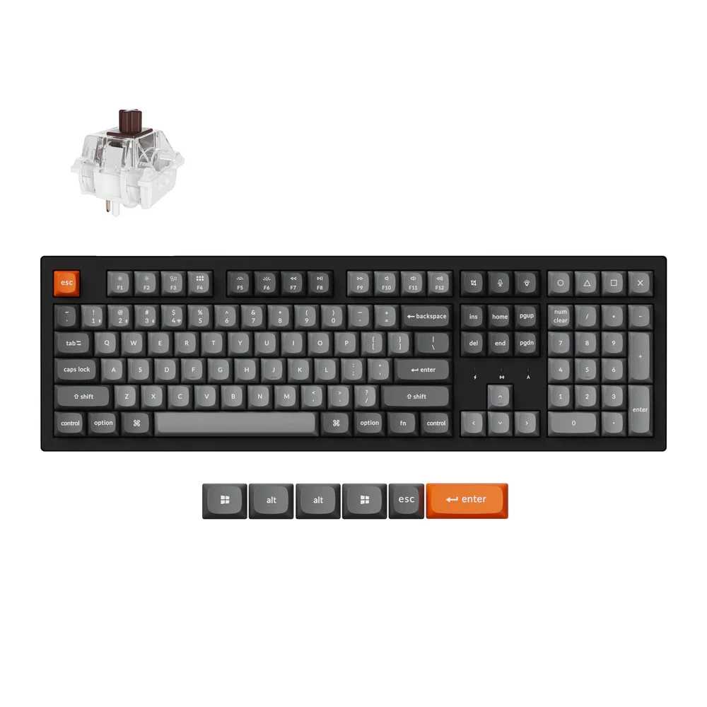 Keychron K10 Max Wireless – US išdėstymas – Hot-Swappable Super Brown Switches (K10M-H3) Mechaninė Belaidė Žaidimų Klaviatūra
