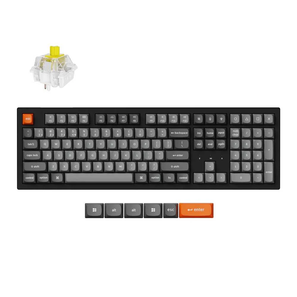 Keychron K10 Max QMK/VIA RGB – US išdėstymas – Super Banana (K10M-H4) Belaidė Žaidimų Klaviatūra