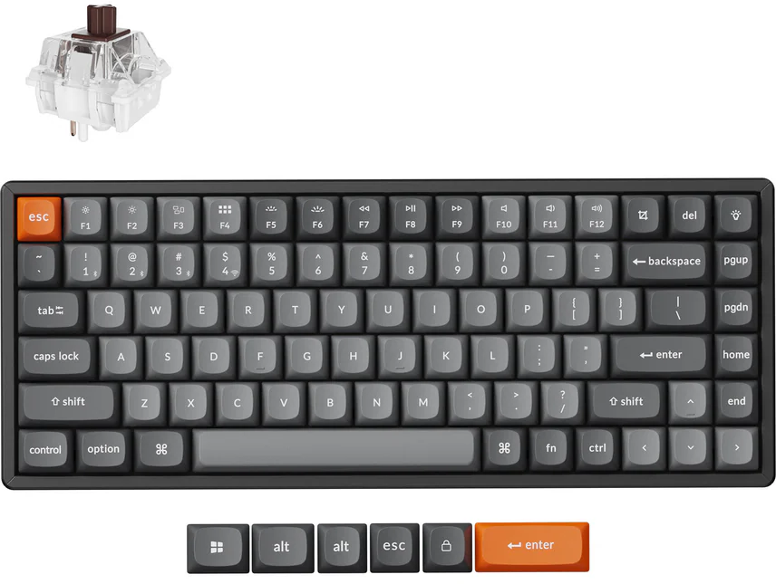 Klaviatūra Keychron K2 Max 75% Brown Switch RGB Juodas
