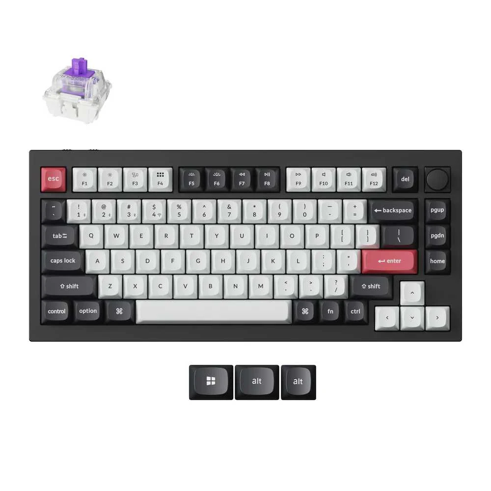 Keychron Q1 HE 75% belaidė magnetinė klaviatūra (Q1H-M1)