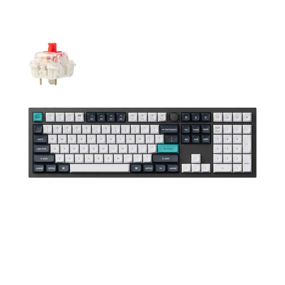 Keychron Q6 Max Wireless (Q6M-M1) – US išdėstymas – Hot-Swappable Jupiter Raudona Switches – Carbon Juodas (Juoda) Mechaninė Belaidė Žaidimų Klaviatūra