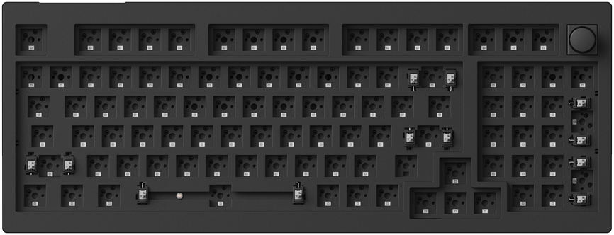 Keychron V1 Max Wireless (V1M-D4) - US išdėstymas - Hot-Swappable Gateron Jupiter Banana - Carbon Juodas (Juoda) Mechaninė Belaidė Žaidimų Klaviatūra
