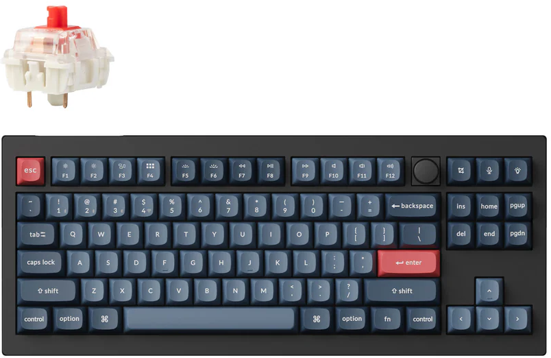 Keychron V3 Max QMK/VIA belaidė programuojama mechaninė klaviatūra, US išdėstymas (pilnai surinkta, Gateron Jupiter Red jungikliais)