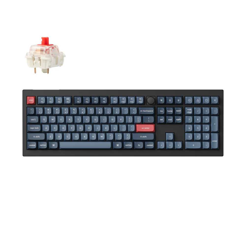 Keychron V6 Max QMK/VIA Wireless RGB – US išdėstymas – Hot-Swappable Gateron Jupiter Raudona (V6M-D1) Belaidė Custom Žaidimų Klaviatūra