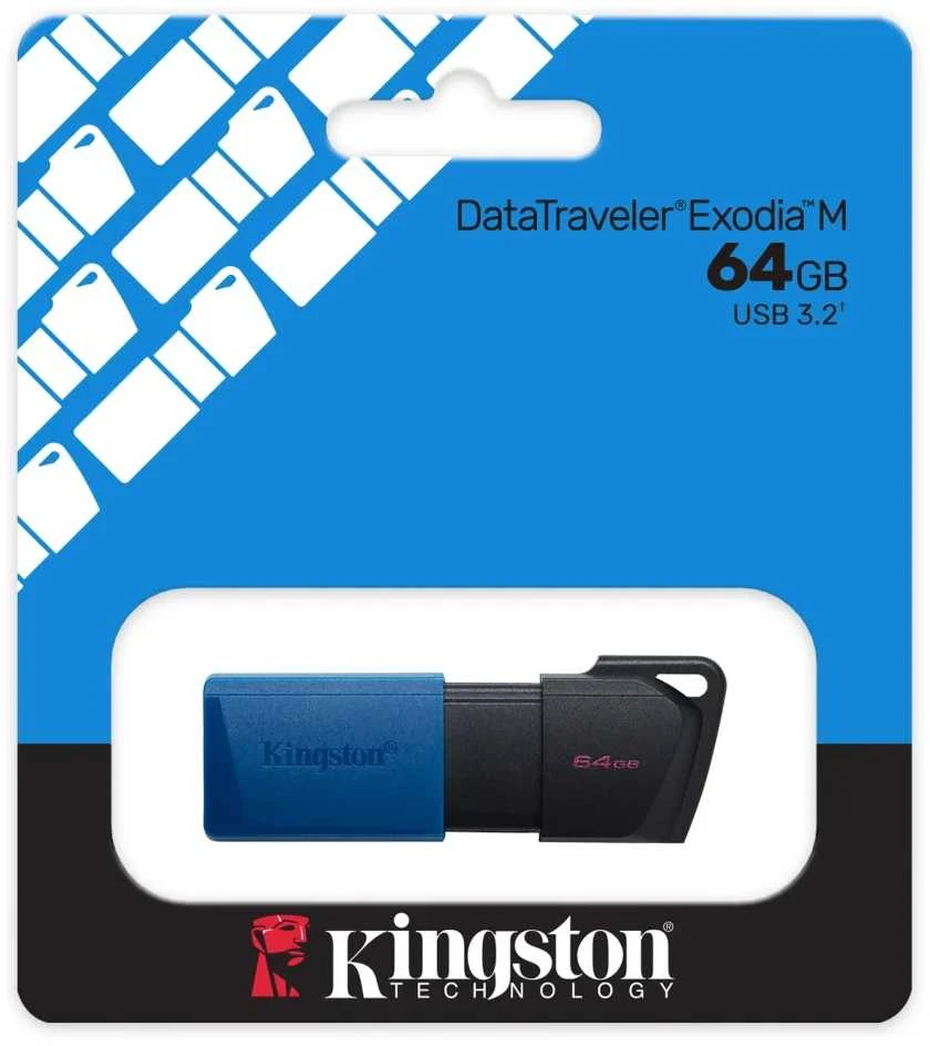Kingston 64GB USB3.2 Gen 1 DataTraveler Exodia M (Juodas + Mėlyna)