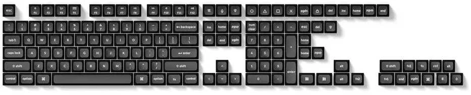 Klaviatūra Keychron Double Shot KSA PBT Full Keycap Set | Juodas