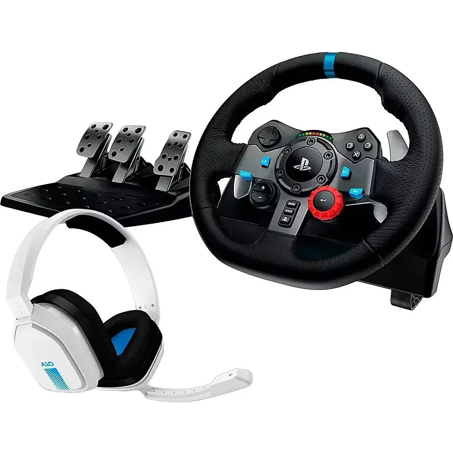 LOGITECH G29 Driving Force lenktyninis vairas PS + Astro A10 - Baltas