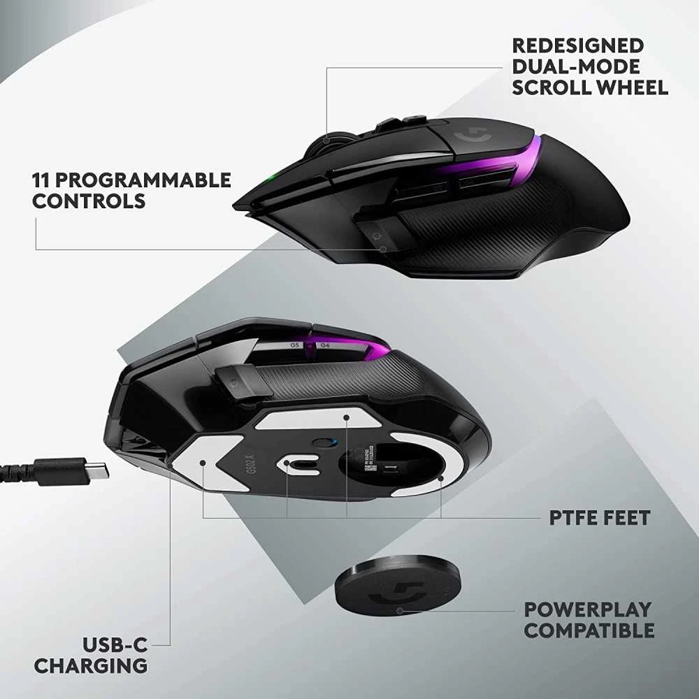 LOGITECH G502 X PLUS LIGHTSPEED Wireless Belaidė Žaidimų Pelė | Juodas
