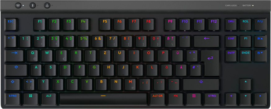 Belaidė žaidimų klaviatūra Logitech G515 LIGHTSPEED TKL Wireless Gaming, Juodos spalvos, Išdėstymas: US tarptautinis (Qwerty)