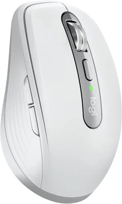 Belaidė pelė Logitech MX Anywhere 3S - RF belaidė + Bluetooth, lazerinis, 8000 DPI, Pale Pilkas (Baltas)