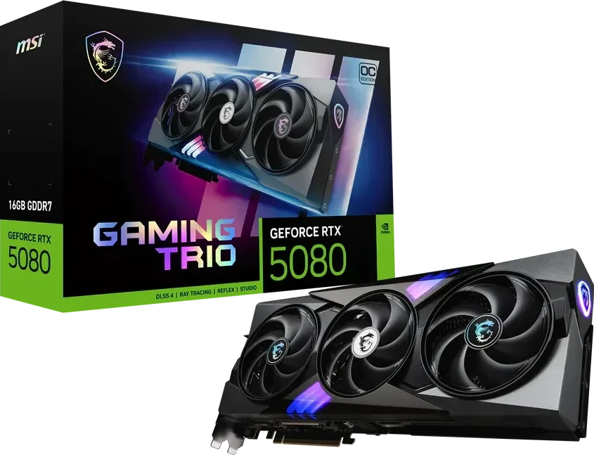 Vaizdo plokštė MSI GeForce RTX 5080 16G GAMING TRIO OC DLSS4