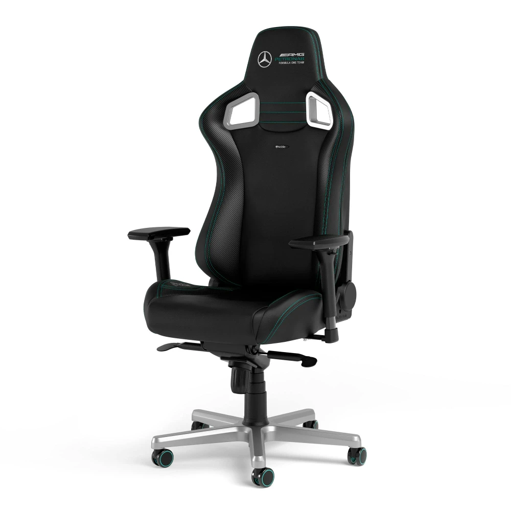 Žaidimų kėdė Noblechairs EPIC Mercedes-AMG Petronas Formula One Team - 2021 Edition Vinilo/PU hibridinės odos žaidimų kėdė